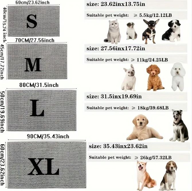 Super Absorbent Pet Paw Mat- Keep Your Floors Clean & Dry